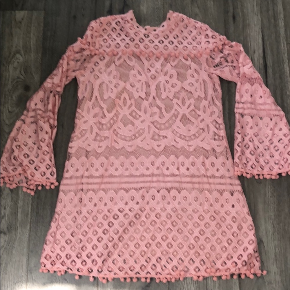Pink lace and pom pom dress - Picture 2 of 6